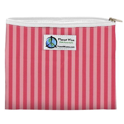Planet Wise Reusable Printed Zipper Sandwich Bag Pink Stripes