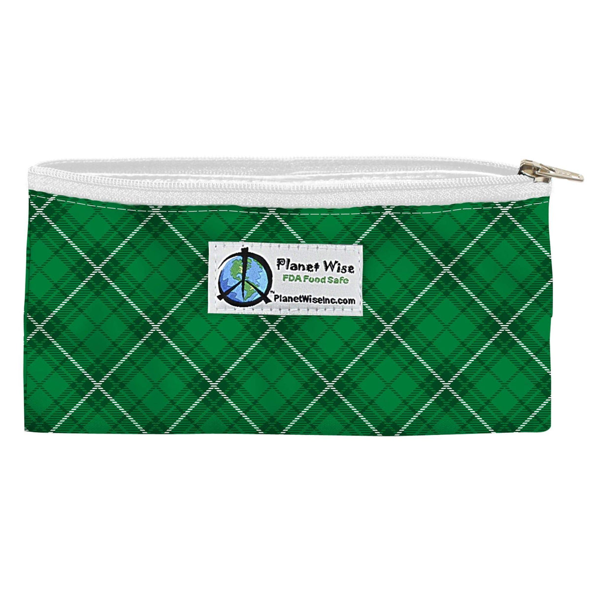 Planet Wise Reusable Printed Zipper Snack Bag Paddy Plaid