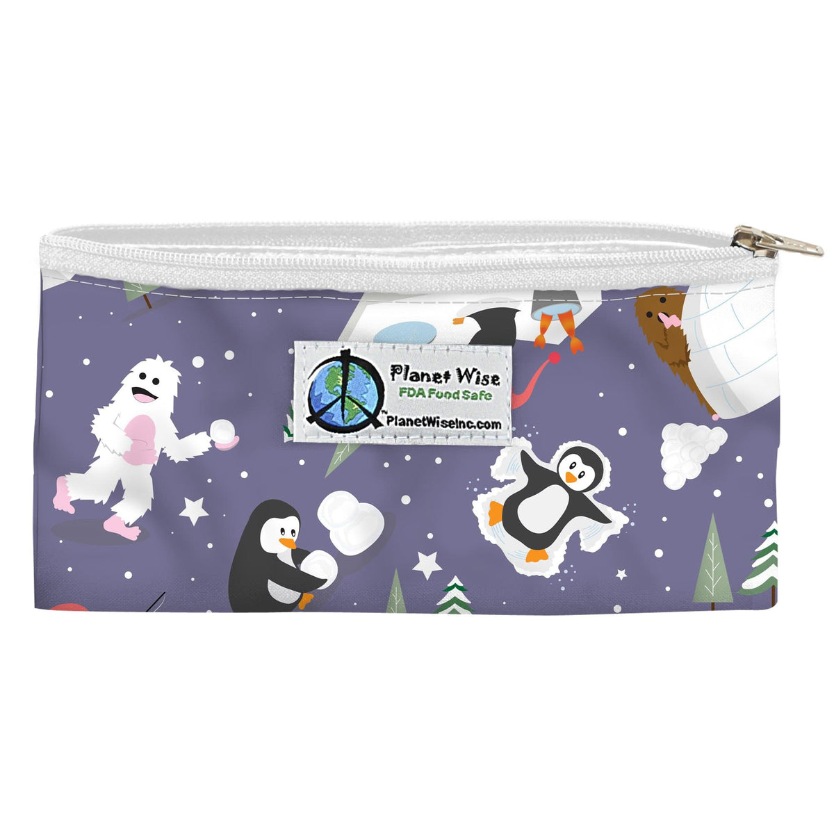 Planet Wise Reusable Printed Zipper Snack Bag Snow Day