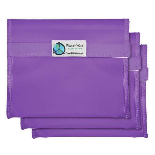 Planet Wise Tinted Hook &amp; Loop Sandwich Bag Purple / Sandwich Bag / 3
