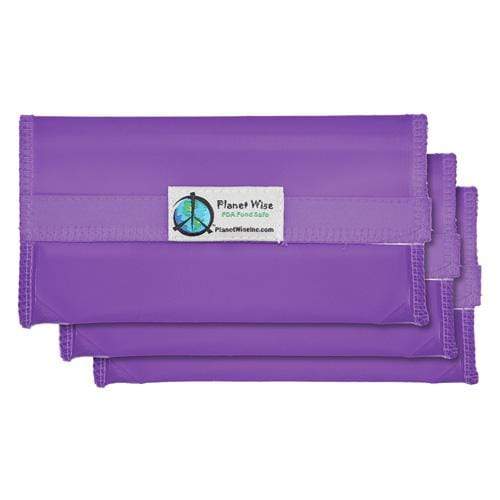 Planet Wise Tinted Hook &amp; Loop Snack Bag Purple / Snack Bag / 3